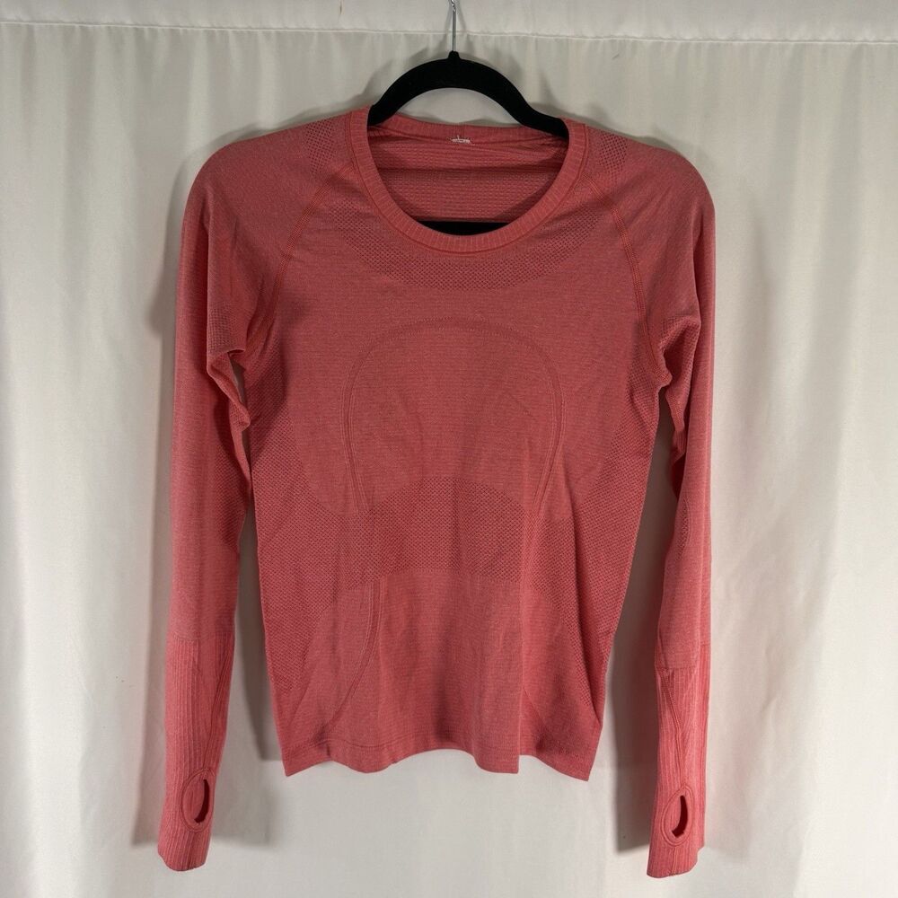 Lululemon Shirt Women's 4 Pink Long Sleeve Round Neck Breathable Lightweight